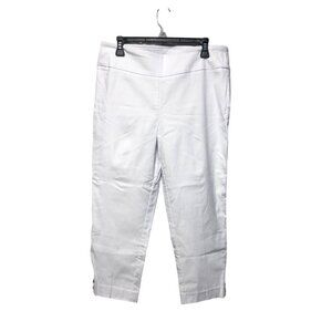 Counterparts Crop Pants Womens Size Large Luxe Stretch Mid Rise White Pants NEW